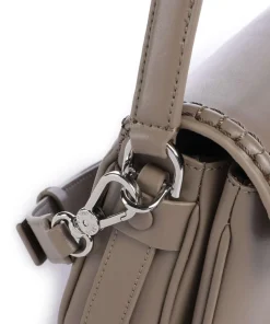 Mina Schultertasche fein genarbtes Rindsleder taupe