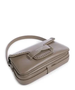 Mina Schultertasche fein genarbtes Rindsleder taupe