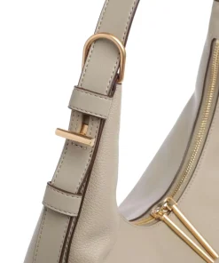 Mindy Beuteltasche genarbtes Rindsleder stein