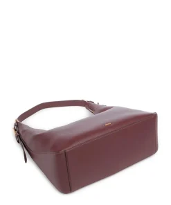 Mindy Beuteltasche genarbtes Rindsleder wein