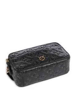 Mini Umhängetasche geprägtes Kalbsleder schwarz