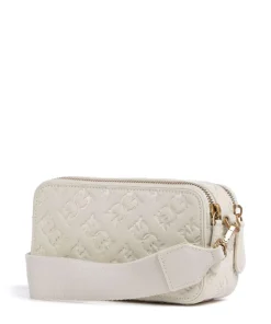 Mini Umhängetasche geprägtes Kalbsleder creme