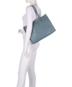 Mirra Shopper fein genarbtes Rindsleder blaugrau
