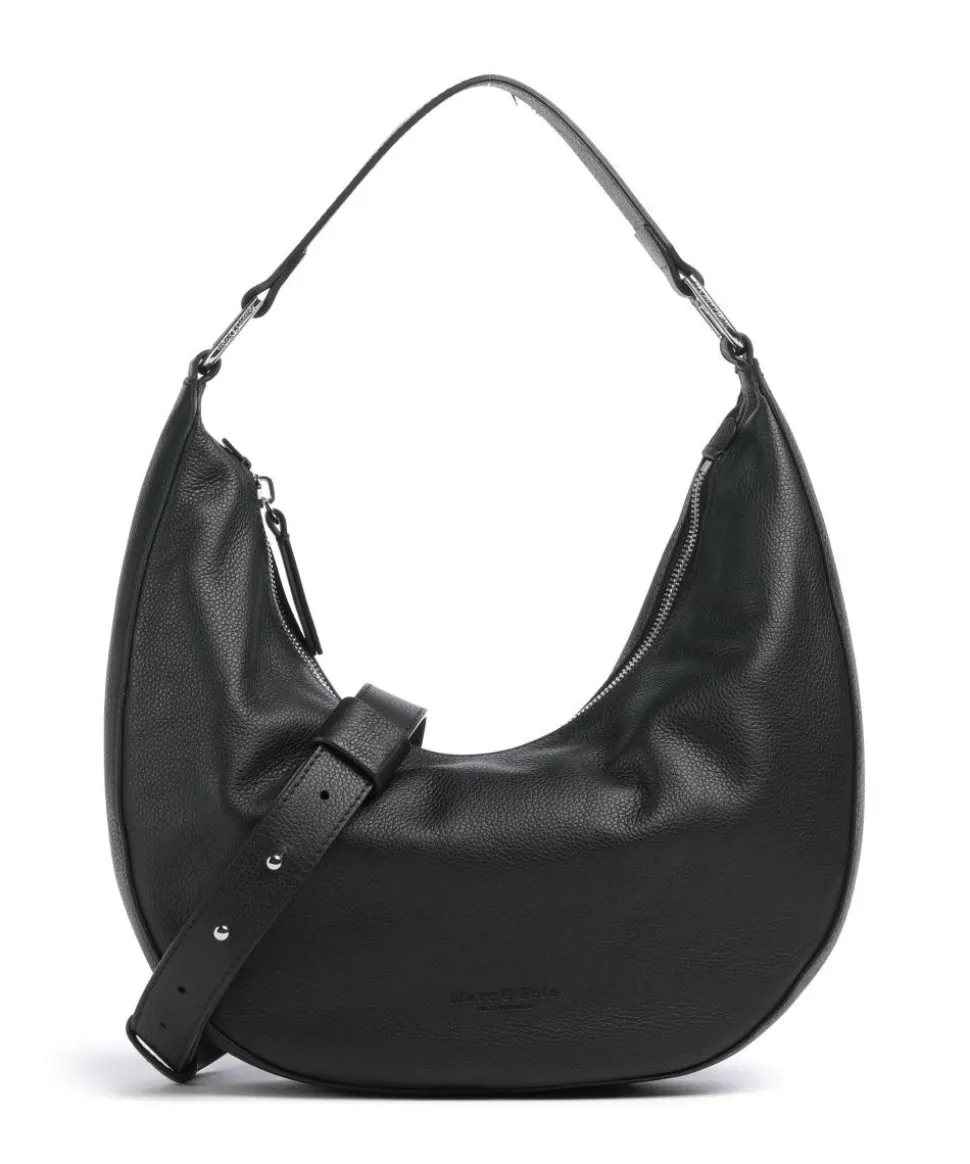 Moira S Beuteltasche genarbtes Rindsleder schwarz