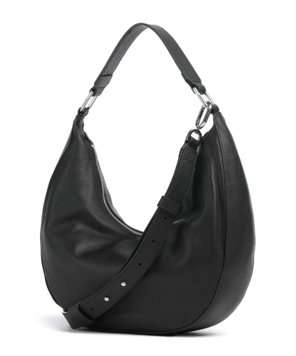 Moira S Beuteltasche genarbtes Rindsleder schwarz