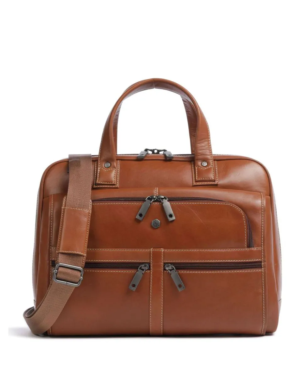 Montana Aktentasche 15″ fein genarbtes Rindsleder braun