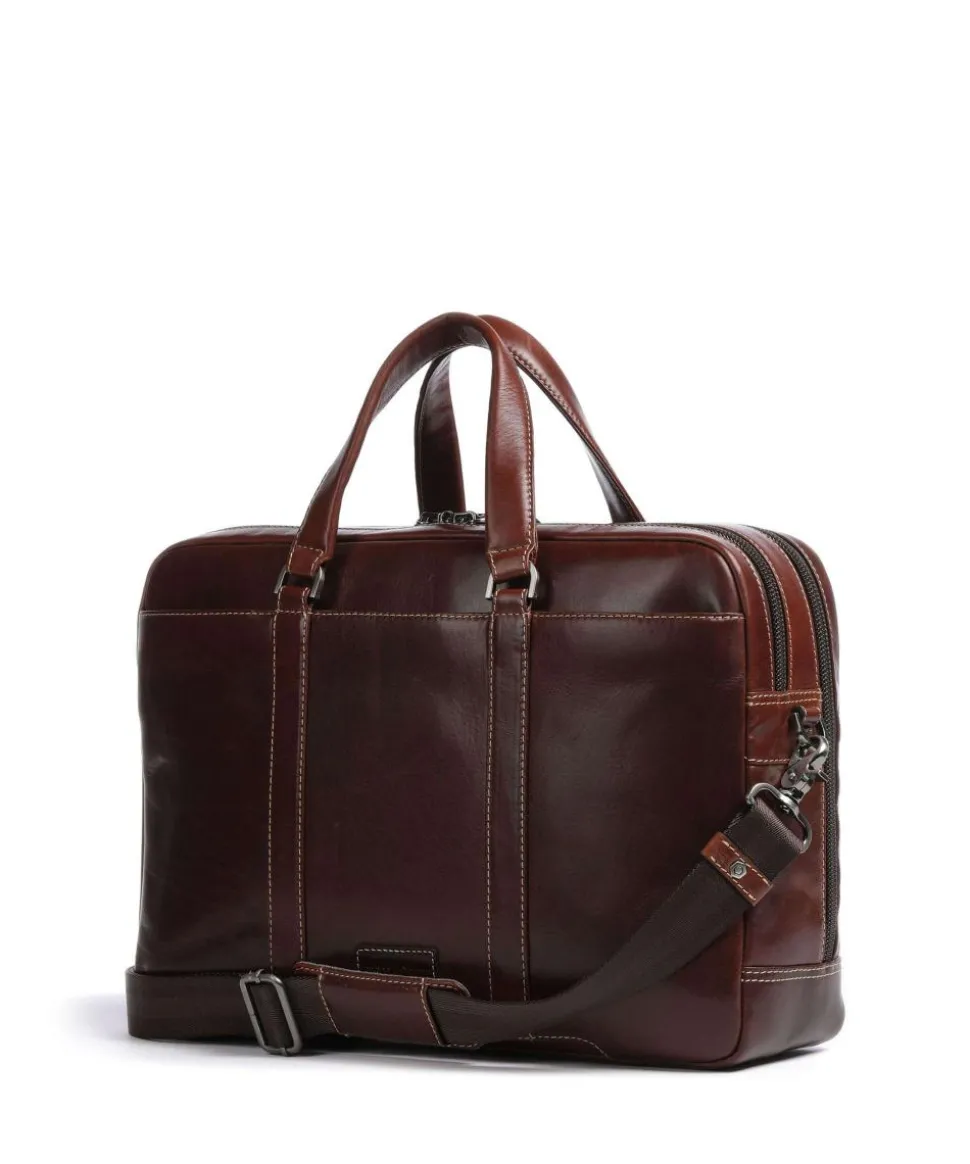 Montana Aktentasche 15″ fein genarbtes Rindsleder dunkelbraun