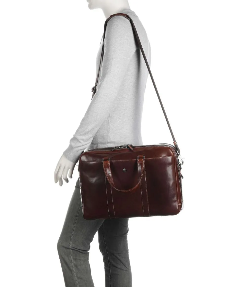 Montana Aktentasche 15″ fein genarbtes Rindsleder dunkelbraun