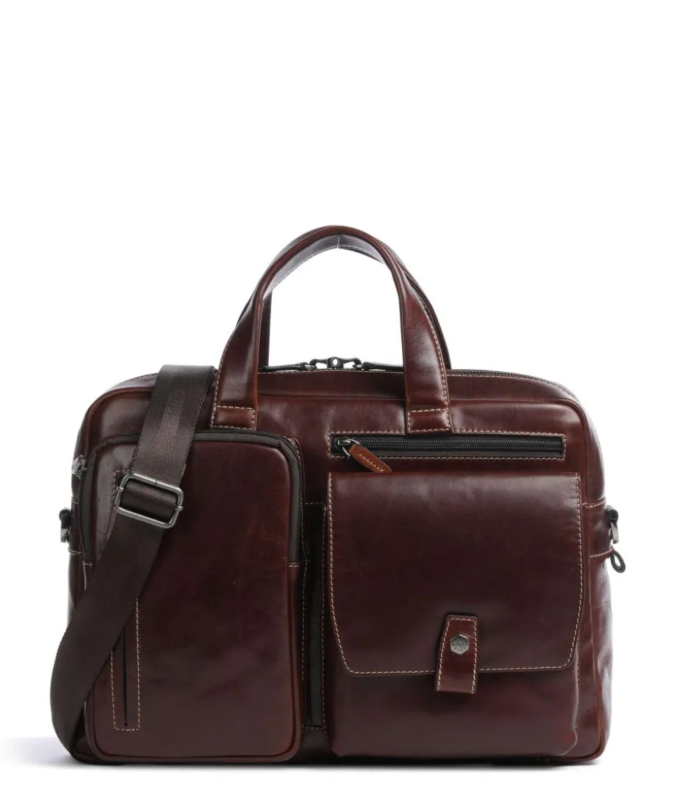 Montana Aktentasche 15″ genarbtes Rindsleder dunkelbraun