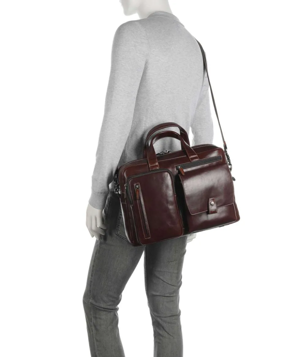 Montana Aktentasche 15″ genarbtes Rindsleder dunkelbraun