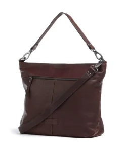 Montreal 24N Beuteltasche genarbtes Leder dunkelbraun