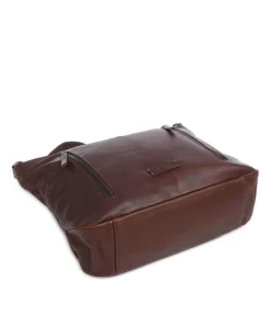 Montreal 24N Beuteltasche genarbtes Leder dunkelbraun