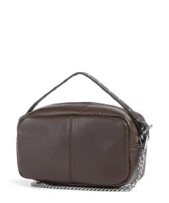 Mountain Lyra Umhängetasche genarbtes Leder dunkelbraun