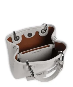 My EA Handtasche Lederimitat hellgrau