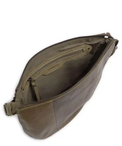 My old Friend Schultertasche genarbtes Leder olivgrün