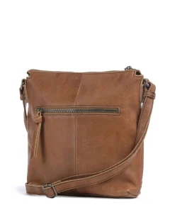 My old Friend Umhängetasche genarbtes Leder karamellbraun