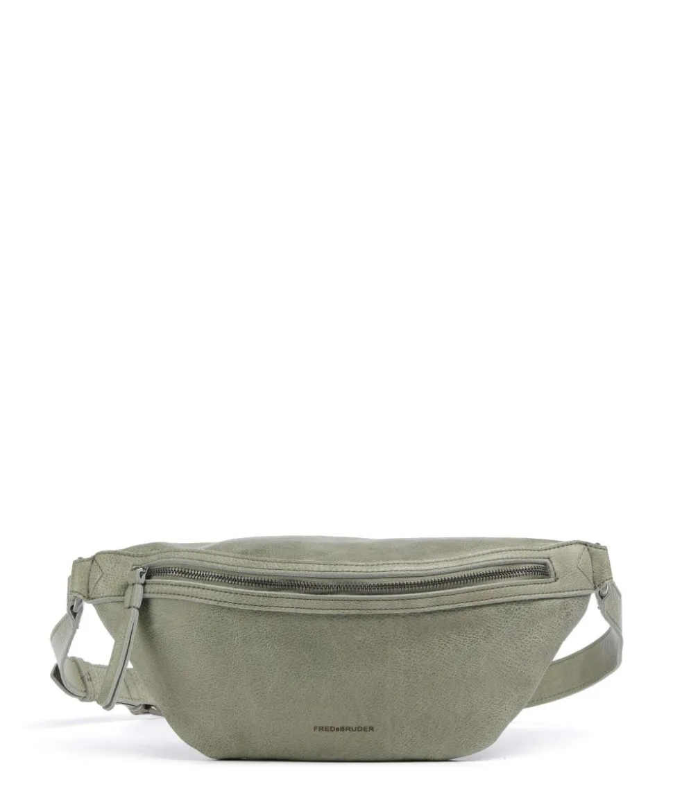 My old Friend Umhängetasche genarbtes Leder graugrün