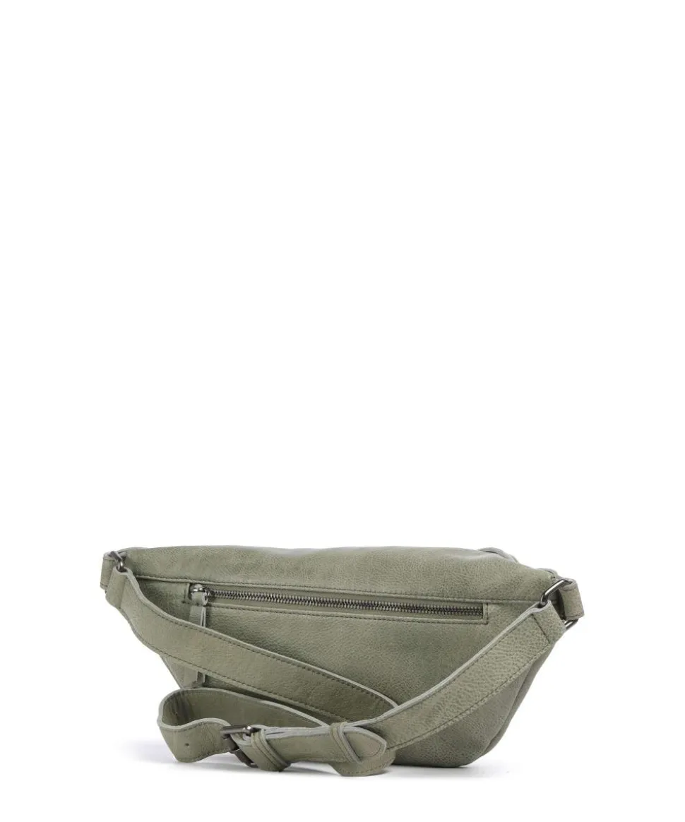 My old Friend Umhängetasche genarbtes Leder graugrün