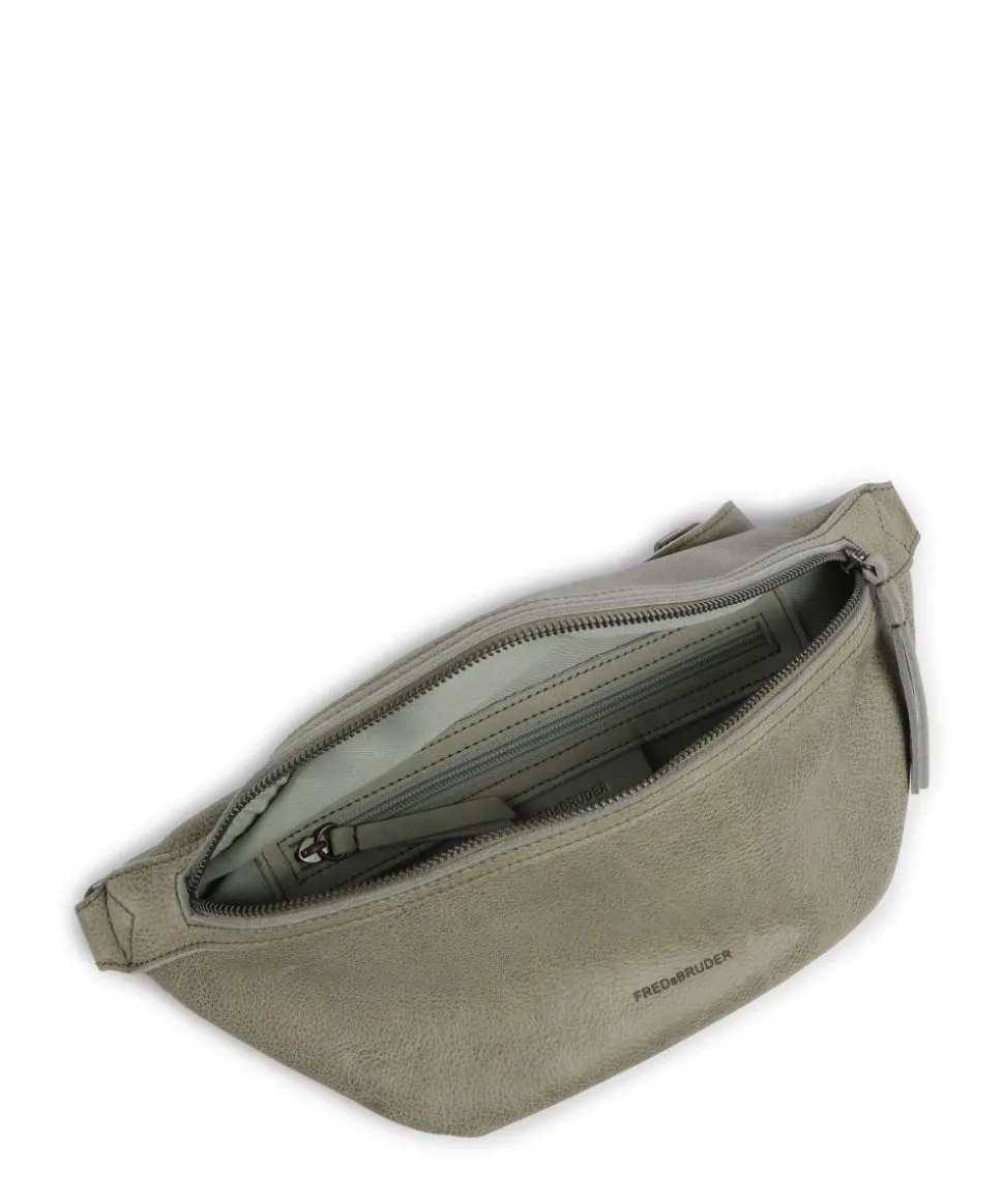 My old Friend Umhängetasche genarbtes Leder graugrün