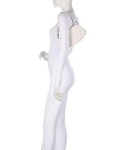 Myrtha Maxi Logo Schultertasche genarbtes Leder weiß