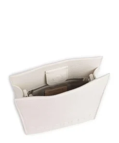 Myrtha Maxi Logo Umhängetasche genarbtes Leder weiß