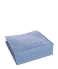 Myrtha Maxi Logo Umhängetasche genarbtes Leder blau