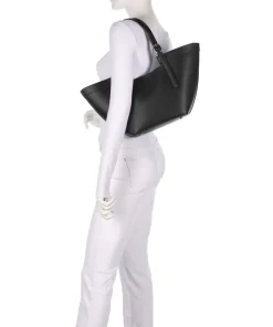 Nan M Shopper genarbtes Rindsleder schwarz