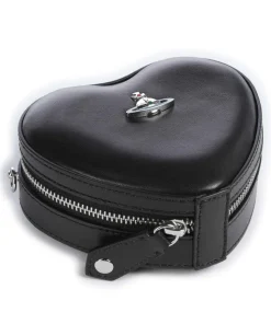 Nappa Mini Heart Umhängetasche Lammleder schwarz