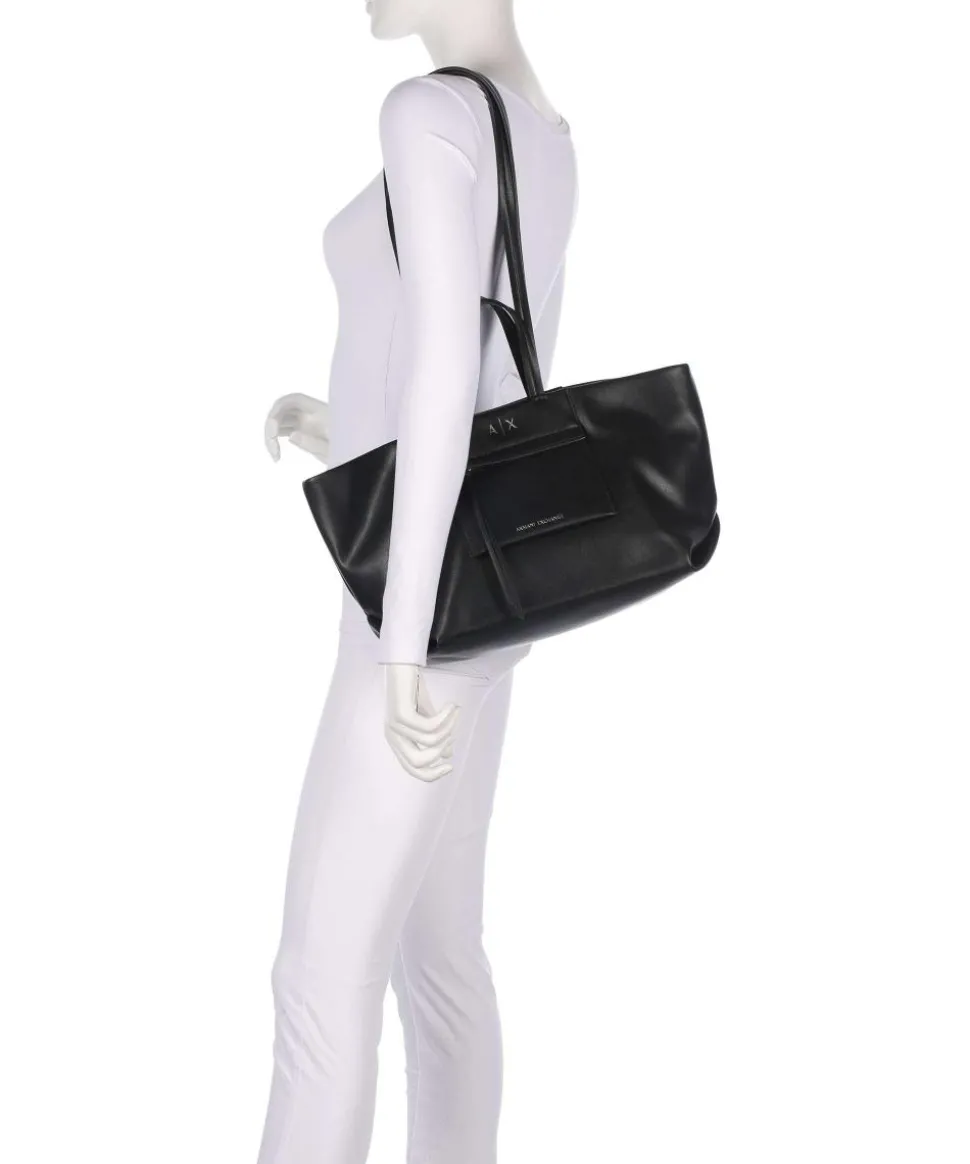 Natalie M Shopper Lederimitat schwarz