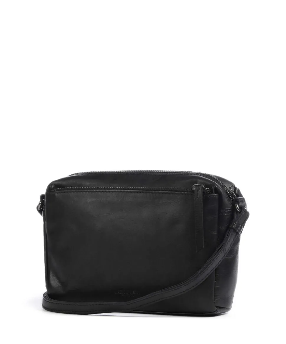 Nelson 1 Umhängetasche genarbtes Leder schwarz