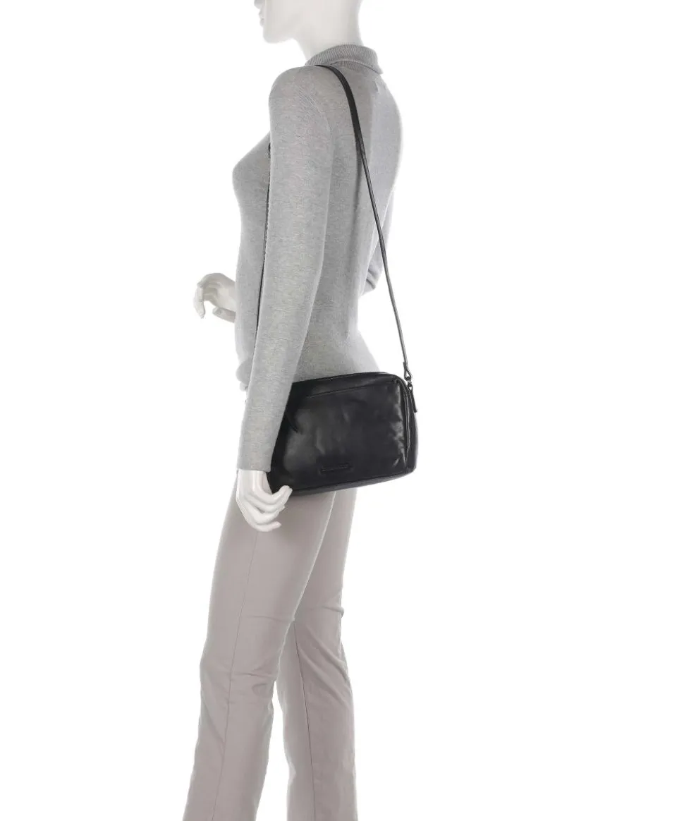 Nelson 1 Umhängetasche genarbtes Leder schwarz