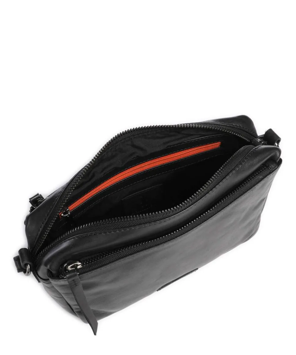 Nelson 1 Umhängetasche genarbtes Leder schwarz