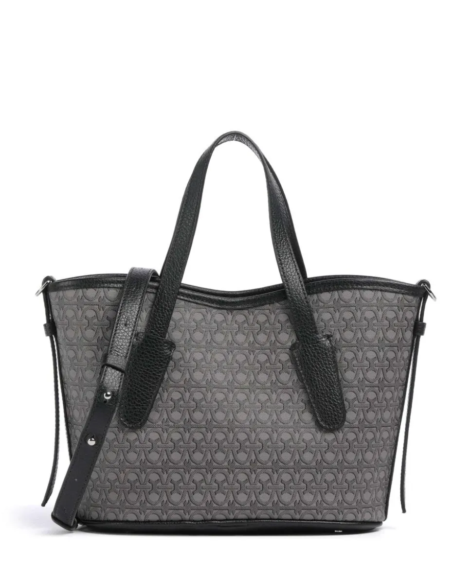 Never Without Bag Monogram Handtasche Baumwolle grau/schwarz