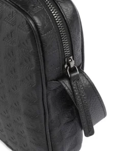 New Minorca Umhängetasche geprägtes Kalbsleder schwarz