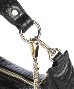 New Zealand Annabel Schultertasche genarbtes Leder schwarz