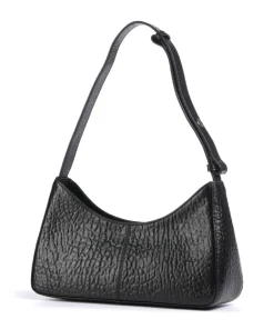 New Zealand Apollo 2 Eyelet Schultertasche geprägtes Leder schwarz