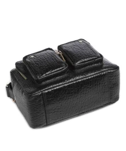 New Zealand Ellie Schultertasche genarbtes Leder schwarz