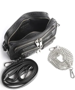 New Zealand Helena Umhängetasche geprägtes Leder schwarz