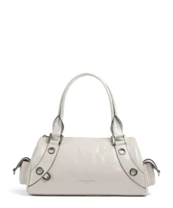 Nika Lack Distressed M Schultertasche Rindsleder elfenbein