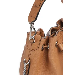 Ninon S Bucket bag genarbtes Rindsleder camel