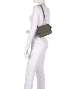 Ninon S Schultertasche genarbtes Rindsleder khaki