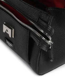 Ninon S Schultertasche genarbtes Rindsleder schwarz