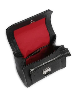 Ninon S Schultertasche genarbtes Rindsleder schwarz