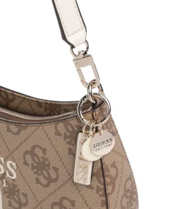 Noelle 4G Logo Schultertasche Lederimitat hellbraun