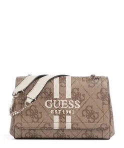 Noelle 4G Logo Schultertasche Lederimitat hellbraun