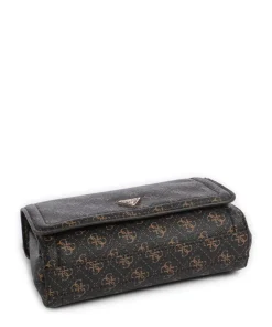 Noelle Q Logo Schultertasche Lederimitat dunkelbraun