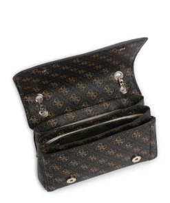 Noelle Q Logo Schultertasche Lederimitat dunkelbraun