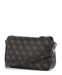 Noelle Q Logo Schultertasche Lederimitat dunkelbraun