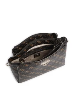 Noelle Q Logo Umhängetasche Lederimitat dunkelbraun