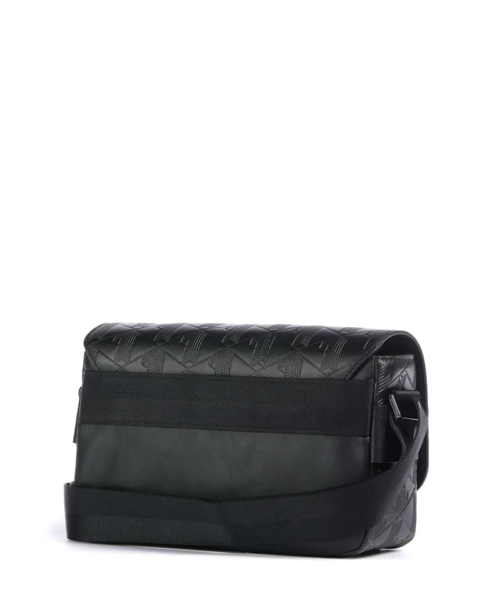 Nomogramme Umhängetasche geprägtes Rindsleder schwarz